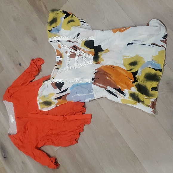 Anthropologie Tops - Edme & Esyllte Women's sz 4 Blouses - orange and colorful
